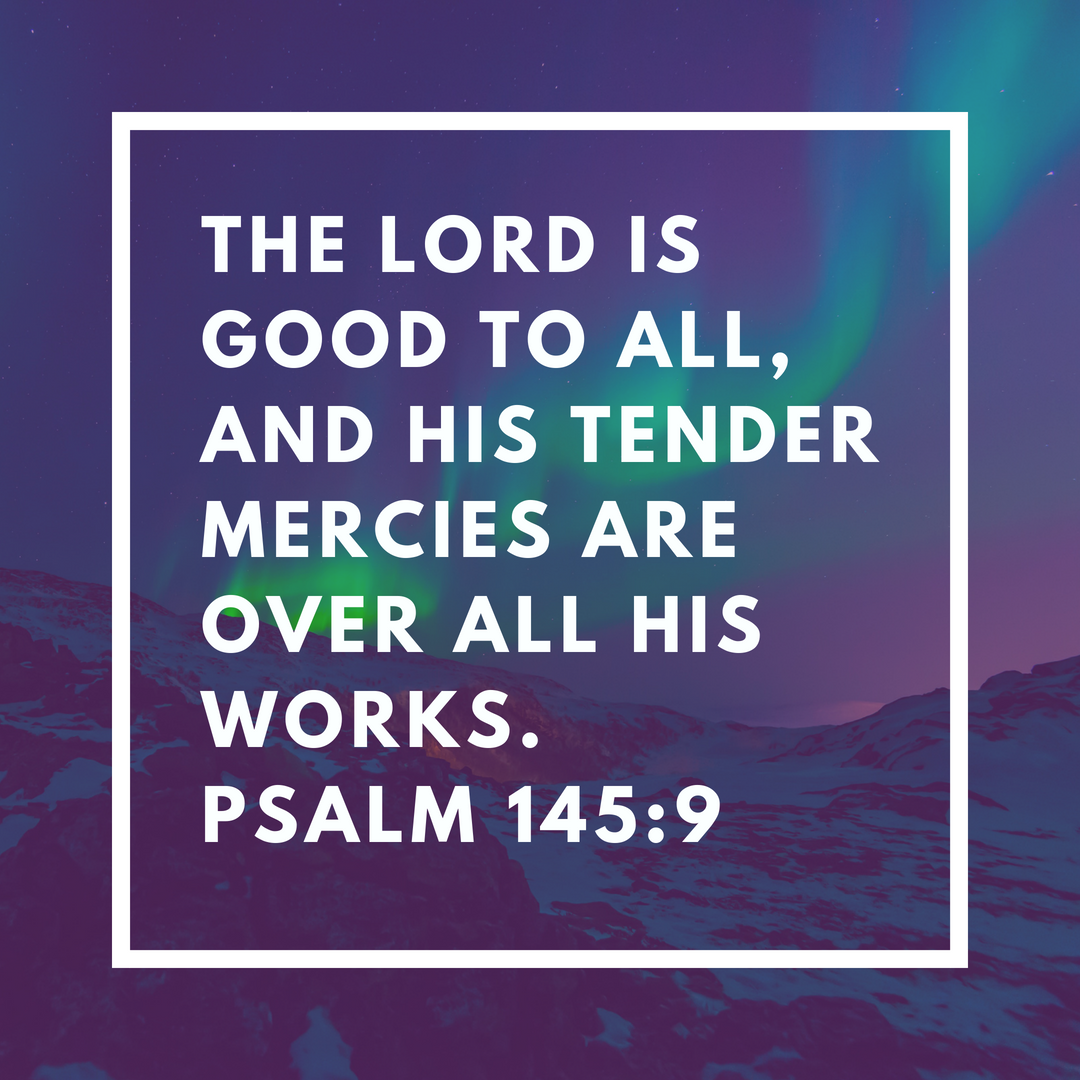 The Lord is Good to All, and His Tender Mercies Are Over All His Works. Psalm 145:9